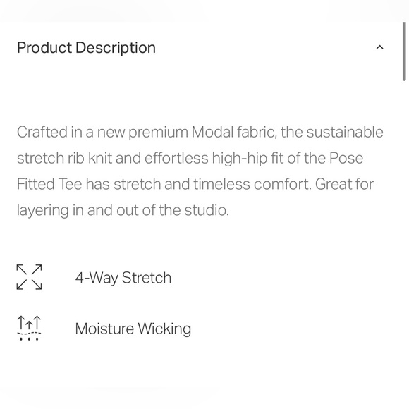 Vuori Women’s Pose Fitted Tee Short Sleeve Top Sz L White VW169 Athleisure - Picture 9 of 10